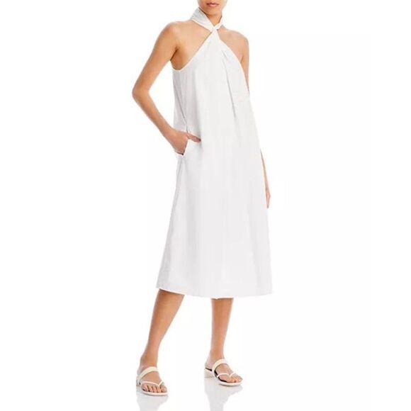 ANINE BING NWOT Cosette Cotton Halter Dress Size M White Midi - Picture 2 of 10